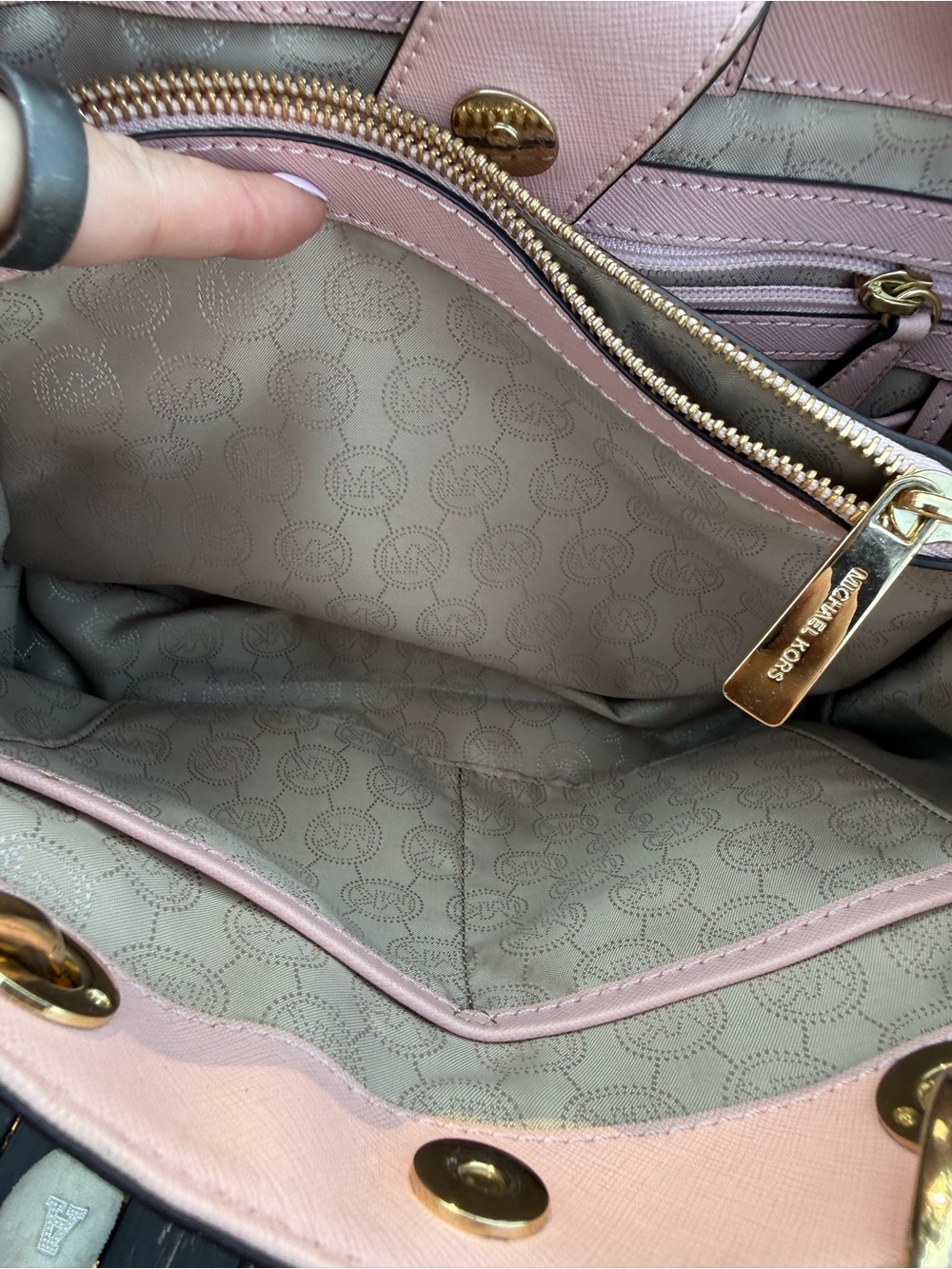 Michael Kors Pink Saffiano Leather Tote - Picture 7 of 7